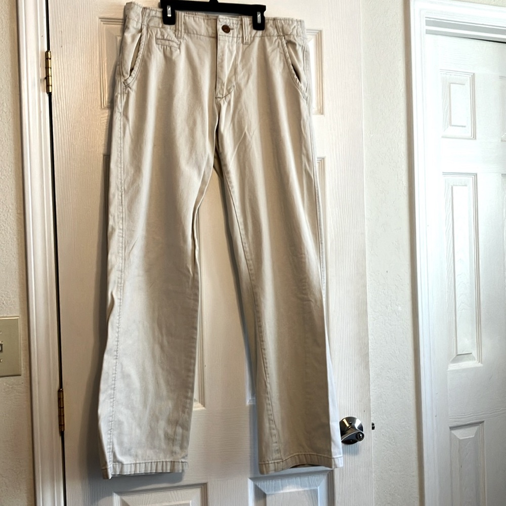 Iron Gear 100% cotton cream loose fit khakis Men’s pants with pockets 34W 34L